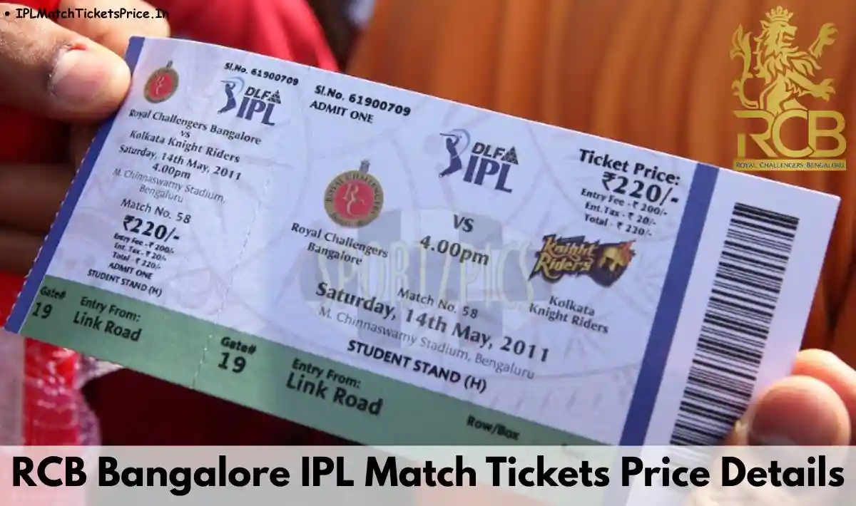 IPL RCB Bangalore Match Tickets Prices Full Details 2026