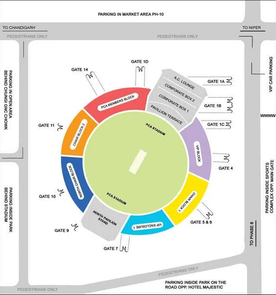PCA Stadium Mohali Seating Plan Image 2026