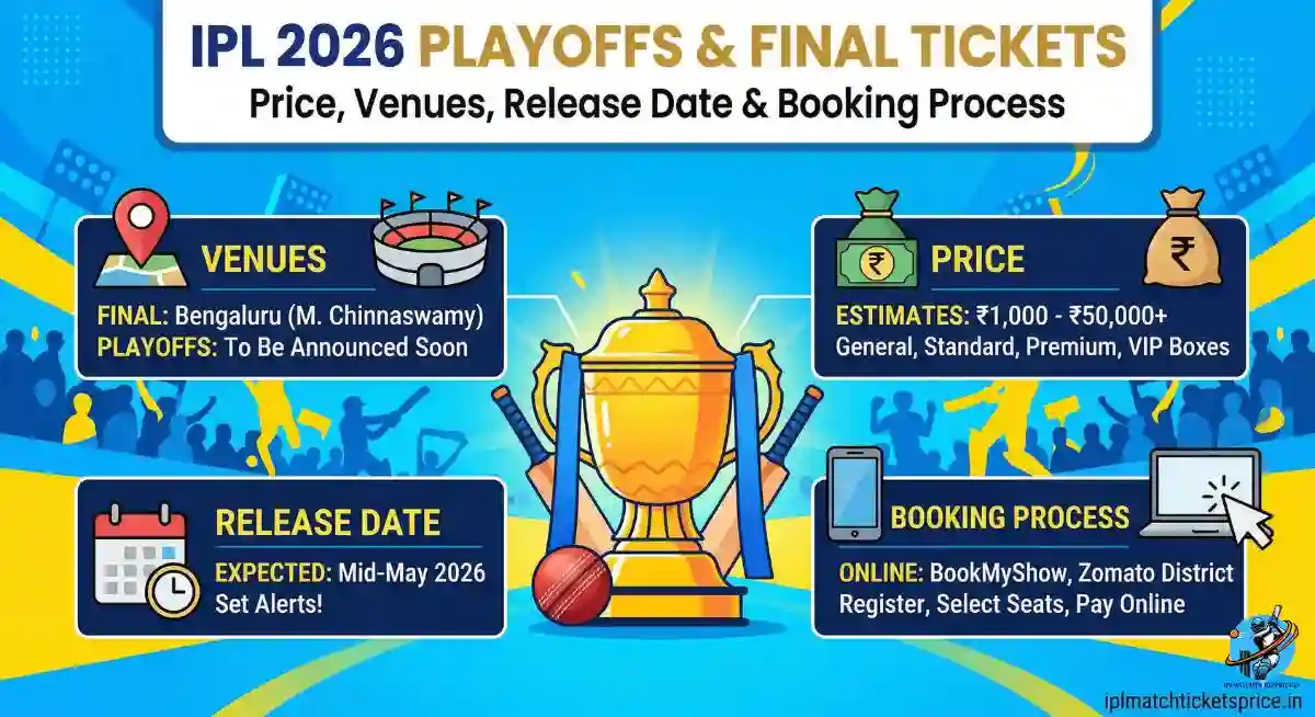 IPL 2026 Playoffs & Final Tickets: Price, Venues, Release Date & Booking Process