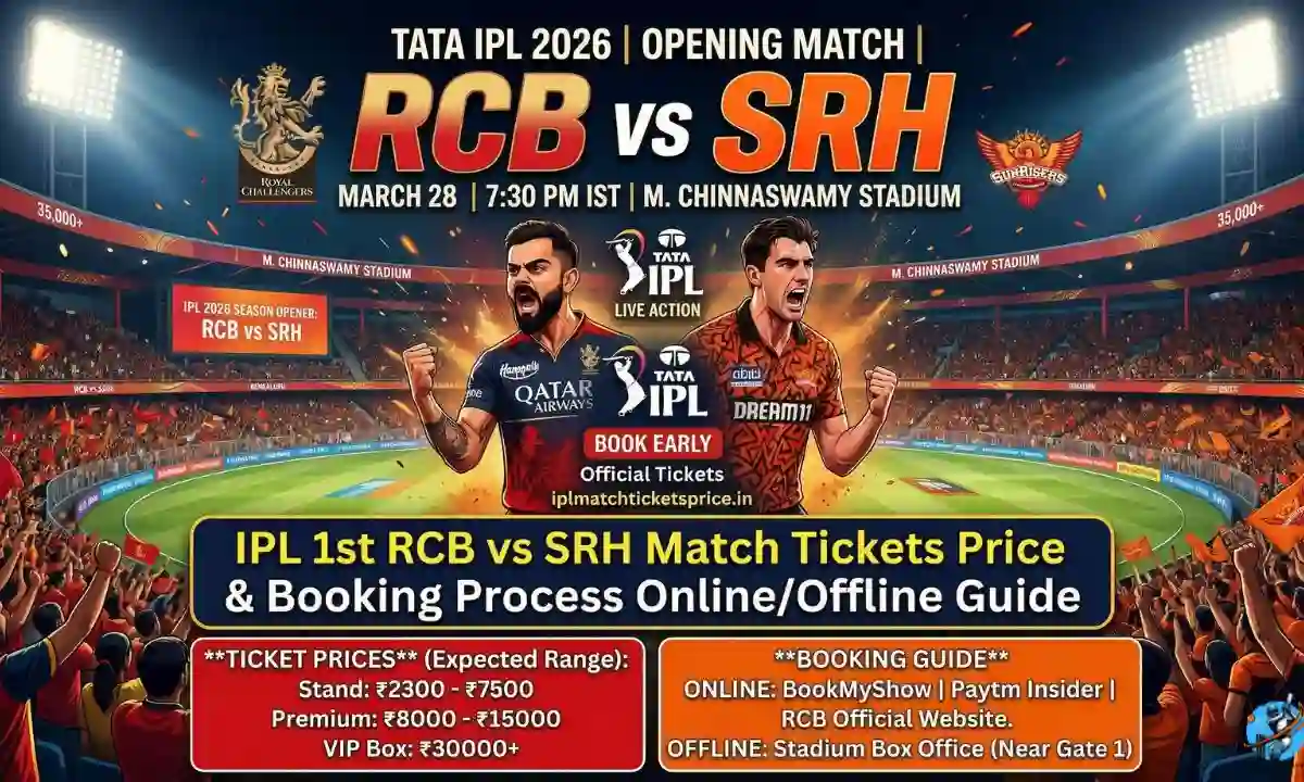 IPL RCB vs SRH Match Tickets Price | IPL 1st Match Ticket Booking Online