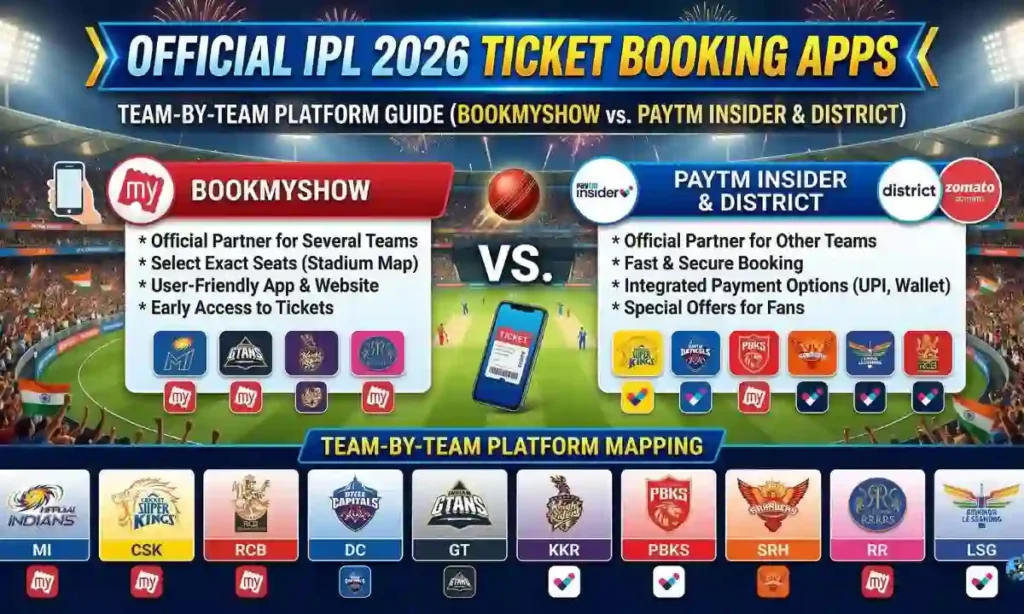 Official IPL 2026 Ticket Booking Apps: Team-by-Team Platform Guide (BookMyShow vs. Paytm Insider)